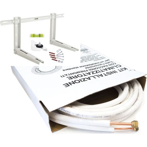 MBM – Kit tuyaux en cuivre pour climatiseur 1/4" 3/8" 5 m – Raccords pré-assemblés – Isolation 8 mm – Support 80x35x41 cm – Capacité 100 kg