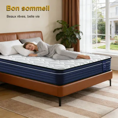 Matelas 140x190 CM Très épais 30 CM - PREMIUM - Mousse à mémoire de Forme - Moyenne Ferme - 7 Zones Ergonomique Ressorts Ensachés