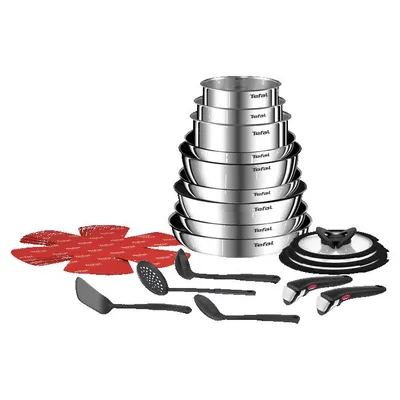 Tefal Ingenio Emotion On, Set 22 pièces, Poêles et casseroles, Accessoires, Inox, Empilable, Antiadhésif, Induction, L897SM04