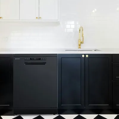 GEDTECH - Lave-vaisselle posable noir 14 couverts GLV1446BL - Départ différé - Eco - Rapide - 46 dB