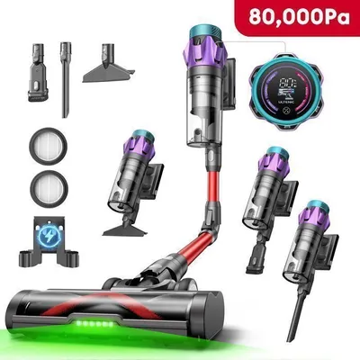 Aspirateur Balai Sans Fil - ULTENIC - UU18 Pro -Ultra Puissant - 80 kPa | 600 W | 150 AW - Autonomie 80 min - Batterie Amovible