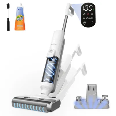 PROSCENIC F10 Ultra Aspirateur laveur sans fil -Sec/humide -Brosse à bord étroit - Réservoir 1.3L -Ecran LED - Auto-nettoyage-60min