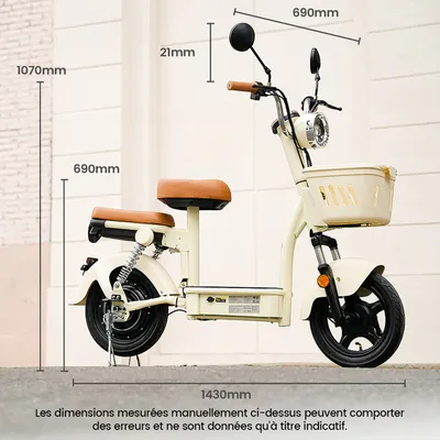 Trottinette Électrique iScooter Y16 avec Siège 150kg Puissante 1200W 14" 48V20Ah Vitesse Maxi 45km/h Autonomie 100 Km