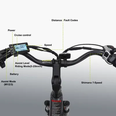 AVDLEU Vélo Électrique 26" - Moteur 250W -Batterie 36V/12.8Ah - 25 km/h Max - 85KM Max - Shimano 7 vitesses
