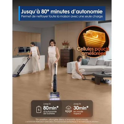 Aspirateur balai Tineco FLOOR ONE S7 STRETCH STEAM nettoyeur vapeur