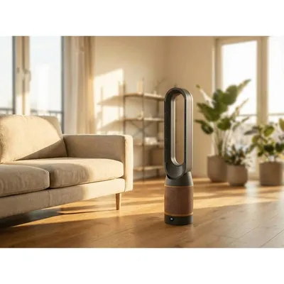Ventilateur multifonction, mode chaud/froid, filtre HEPA, utilisable toute l'année, rotation à 90°, minuterie, 200 x 880 mm, gris