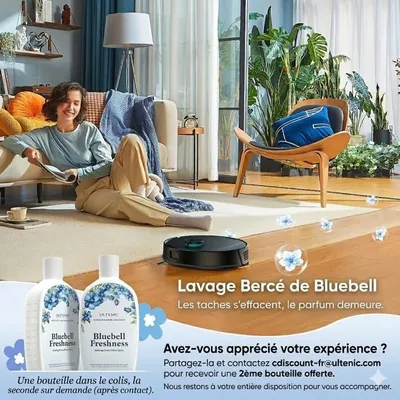 Aspirateur robot laveur Ultenic TP20 Pro Ultra-Puissant - Station auto-vidage 4L –200 min – Navigation LDS –compatible Alexa