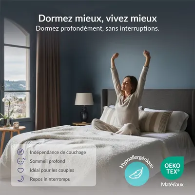Matelas Titanium 160x200 cm - Très épais 30 cm - Mousse mémoire de forme HR,Blue Latex,Hypoallergénique - Face été/hiver