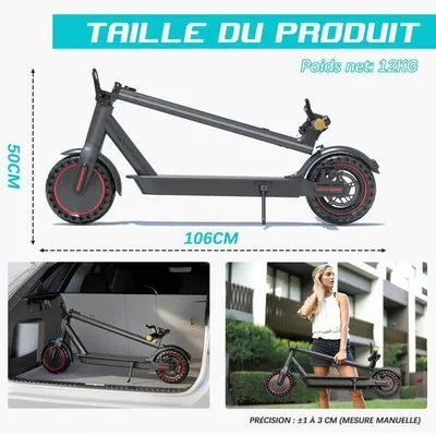 YEE GOO - Trottinette électrique Pliable - Roues 8.5"- Moteur 350W- 25km/h - Batterie 10.4Ah-Autonomie 25-30km-Lumière LED