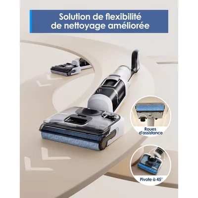 Aspirateur Laveur Sans Fil - Tineco - Floor One Stretch S6 - Conception Plate - Auto-Nettoyage