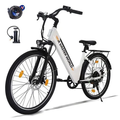 AVDLEU Vélo Électrique 26" - Moteur 250W -Batterie 36V/12.8Ah - 25 km/h Max - 85KM Max - Shimano 7 vitesses