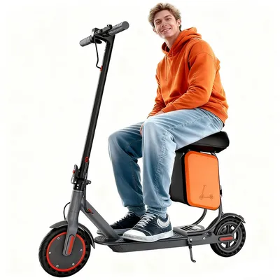 Trottinette Électrique LP60 Avec Siège et Sac de Rangement 11L , Moteur 350W, Autonomie 25km, 30km/h, Roues 8.5", Noir