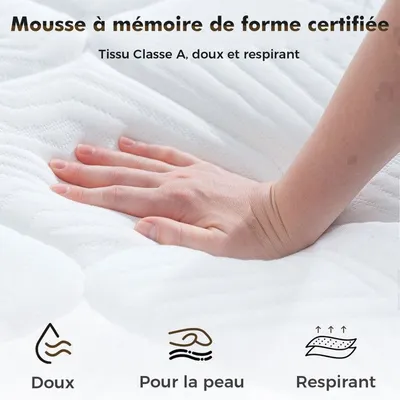Matelas 160×200 cm HOMAVO, 25 cm, Ressorts Ensachés, 10 Couches, 7 Zones, Réversible, Silencieux, OEKO-Tex, Nuit Réparatrice