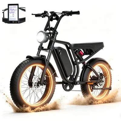 Vélo Électrique Adulte Tout-Terrain 20" 750W Batterie 52V 20Ah Amovible 7 Vitesses AAIRSK SU8 Fatbike 40KM-50KM PAS