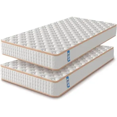 Matelas LOT 2 ERGO CONFOR 90x190 cm Mousse à Mémoire Épaisseur epaisseur 18 cm STANEW