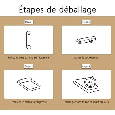 Matelas LOT 2 ERGO CONFOR 90x190 cm Mousse à Mémoire Épaisseur epaisseur 18 cm STANEW