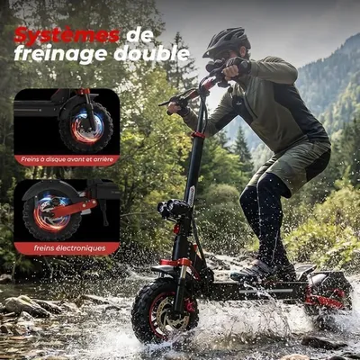 Trottinette Electrique Pliable ISCOOTER A5 pour Adulte, Autonomie 60KM, Moteur 1200W, Batterie 15Ah, Pneus 11", Charge 150KG