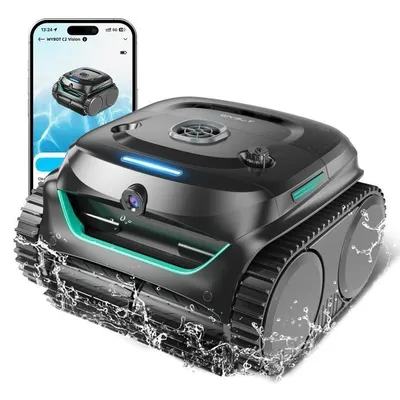 WYBOT C2 Vision - Robot Piscine Sans Fil avec Smart Vision, Navigation Intelligente, 8 Modes de Nettoyage, batterie longue...