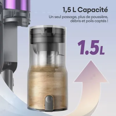 Aspirateur Balai sans Fil Ultenic UW20 –600 W puissant – 60 min/ 80 kPa – Batterie amovible – Tube pliable –Auto-portant - GreenEye