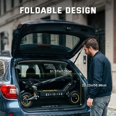 OOTD T10 Pro Trottinette Électrique pliable Adulte 52V 23.4Ah, Double Moteur 2600W, 65km/h, Autonomie 80km, Pneus 11'' Tout-Terrain