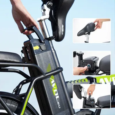 AVDLEU - Vélo Électrique Pliable - Roues 16" - Moteur 250W - 25km/h - Batterie 36V 11.4Ah - Autonomie 40-80km (Mode ASSIST) - Vert
