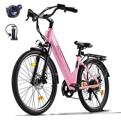 AVDLEU Vélo Électrique 26" - Moteur 250W -Batterie 36V/12.8Ah - 25 km/h Max - 85KM Max - Shimano 7 vitesses