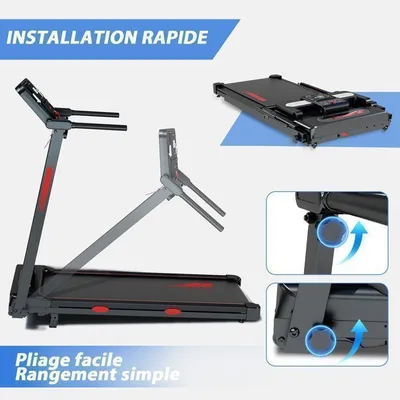 Tapis de course pliable - RAOO MIN - 3.0HP - max. 14km/h - Pente manuelle 12% - Charge 150kg