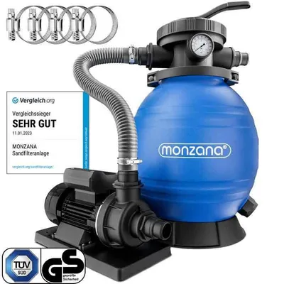 Pompe filtre à sable 10,2m³ auto-amorçante piscines 35m³ certifié TÜV vanne 7 voies raccord Ø32-38mm système de filtration à sable4,2 / 5155,99 €