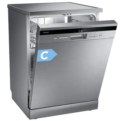 COMFEE Lave-Vaisselle Pose Libre 14 couverts, 8 Programmes de Lavage, 44 dB(A) Dpart Diffr, Demi-Charge, Inox Energy Class C