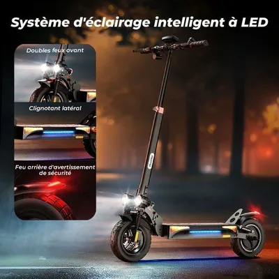 Trottinette Electrique iScooter ix4 Pour Adulte 150kg Puissante 800W 10" avec APP 48V15 Ah Autonomie Maxi 45 Km