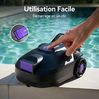 Robot Piscine Sans Fil-Redroad S2-Double Moteur, 180 Mins Autonomie, Forte Puissance d’Aspiration, Filtre Double Couche,Jusqu'à 3M