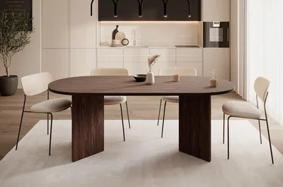 Table à manger - Noyer - Ovo - 90 X 75 X 204 cm