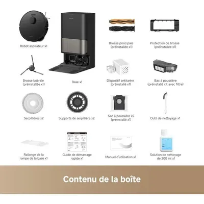 DREAME L40s Pro Ultra Robot Aspirateur, 19 000 Pa, Brosse Double HyperStream, Franchit 4 cm, Brosse latérale extensible et relevable
