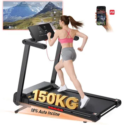 Tapis de Course FT62 - Tapis de Marche Pliable,Moteur 4.0HP,Inclinaison Anto 18%,Vitesse 1–16km/h, Écran LED Charge 150kg Pour Adult