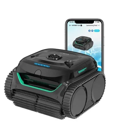 Robot Piscine Sans Fil Wybot C2 - Double Filtration Ultra-Fine - Batterie grande autonomie - Application Smartphone