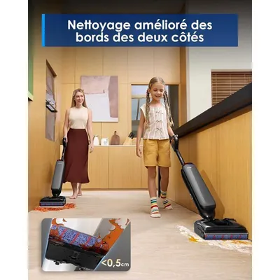 Aspirateur laveur - TINECO - Floor One S7 Artist - Sans fil - Aspiration 22 kPa - Design Aurores boréales