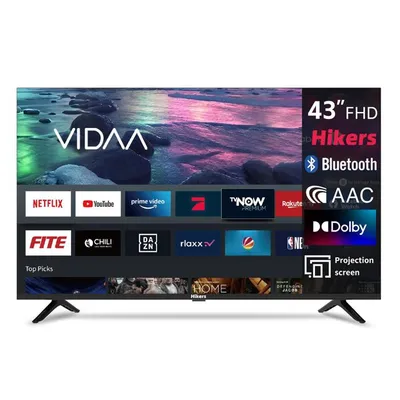 Hikers TV LED FHD 43" (108 cm) Smart TV VIDAA- Netflix, Prime Video, Disney+ HDR10 3xHDMI - 2xUSB -Dolby Digital+