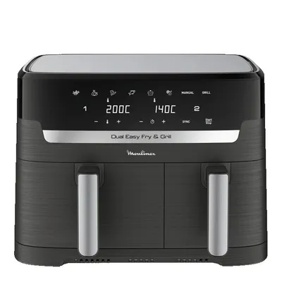 Moulinex Dual Easy Fry & Grill, Air fryer et gril, 8,3L, 2 tiroirs,8 programmes prédéfinis, EZ905B20